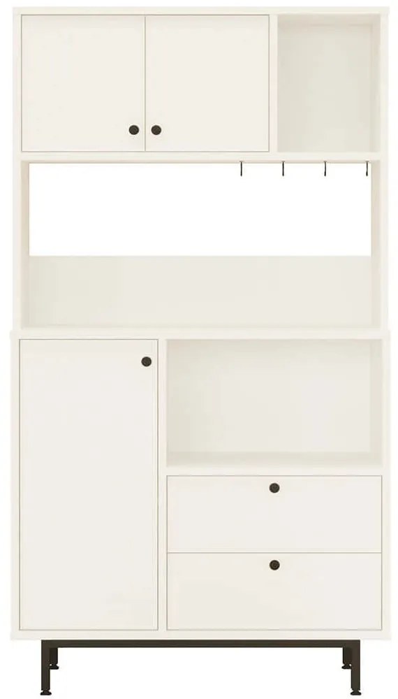 Ντουλάπι Κουζίνας 956LCS3553 88x35,5x161,2cm White Μοριοσανίδα, Μέταλλο