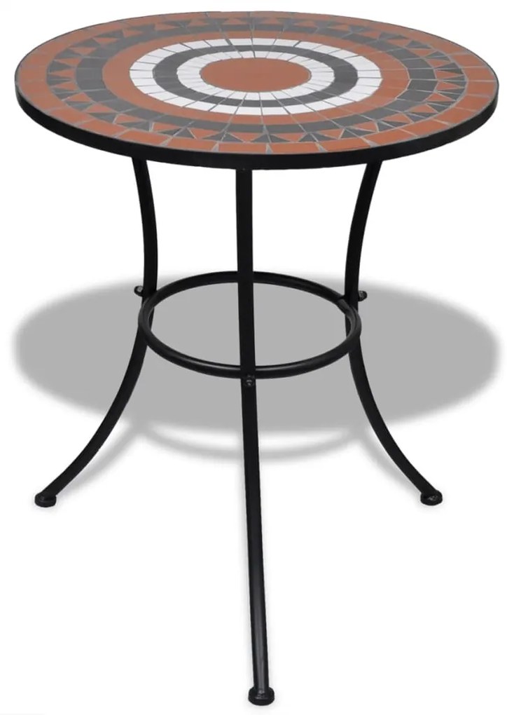 vidaXL Σετ Επίπλων Bistro 3 Τεμαχίων Τερακότα/Λευκό Κεραμικά Πλακίδια