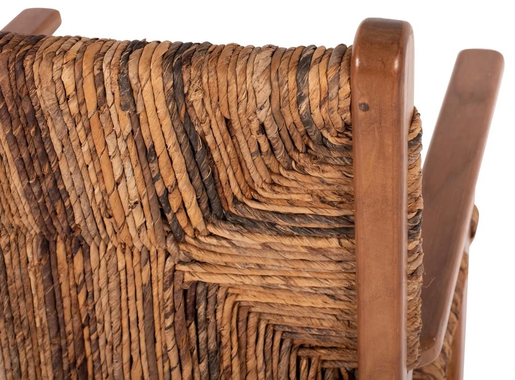 Καρέκλα-Πολυθρόνα Τραπεζαρίας C9400.01 Ξύλο Teak και Ψάθα Καρυδί-Μπέζ 54x58x86,5Yεκ. 54x58x86.5 εκ.