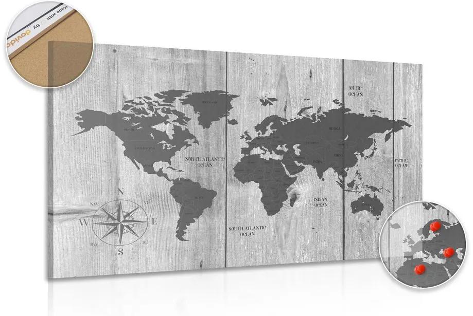 Εικόνα σε γκρίζο χάρτη φελλό σε ξύλινο φόντο - 120x80  place