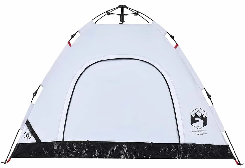 vidaXL Σκηνή Κάμπινγκ 3 Ατόμων Λευκή από Ύφασμα Συσκότισης