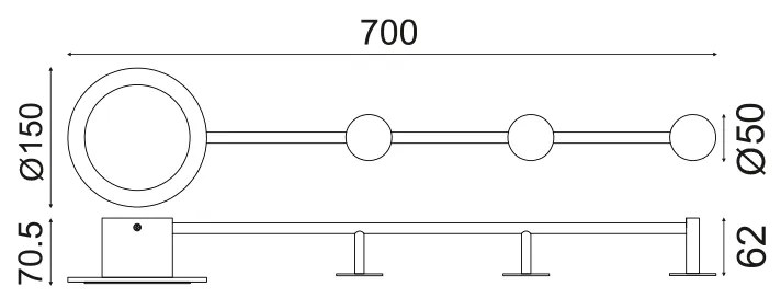 ΕΠΙΤΟΙΧΟ ΦΩΤΙΣΤΙΚΟ LED 7W 3000K 560LM ΛΕΥΚΟ ΜΕΤΑΛΛΙΚΟ 70Χ7Χ15CM VALENTINO - 1.5W - 20W - ZM71LEDW70WH