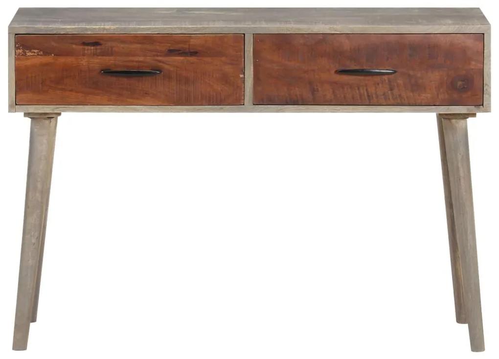 Τραπέζι Κονσόλα Γκρι 110x35x75 εκ Μασίφ Ακατέργαστο Ξύλο Μάνγκο - Γκρι
