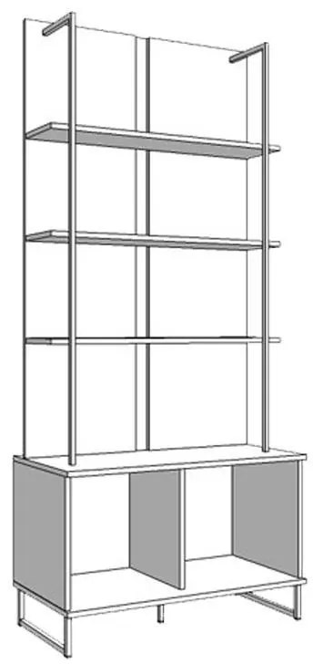 Ραφιέρα Sardinia POP Artisan Oak - Μαύρο 85x42x191.5 εκ. 85x42x191.5 εκ.