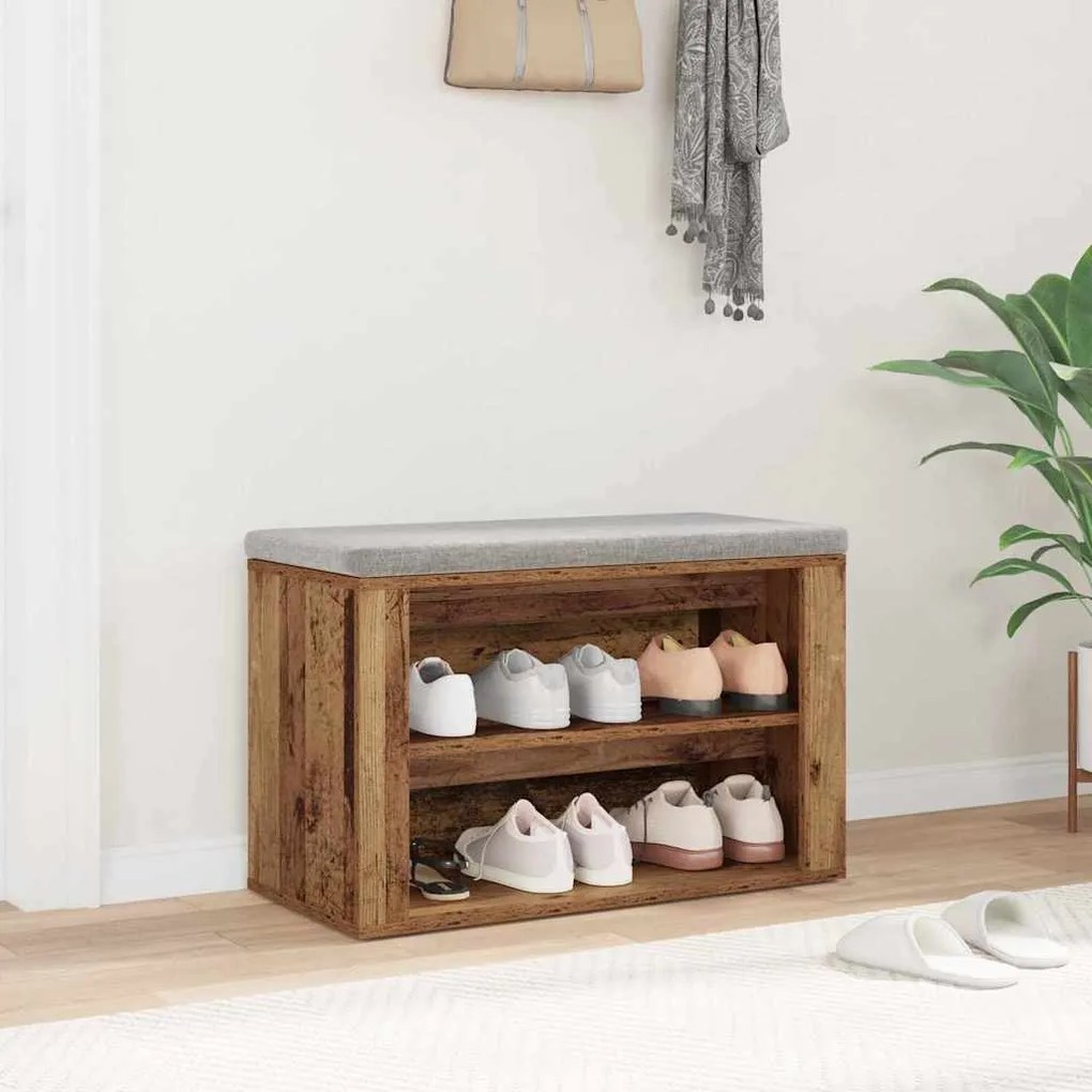 vidaXL Ράφι Παπουτσιών Παλαιό ξύλο 75 x 35 x 45 εκ. Επεξεργασμένο ξύλο
