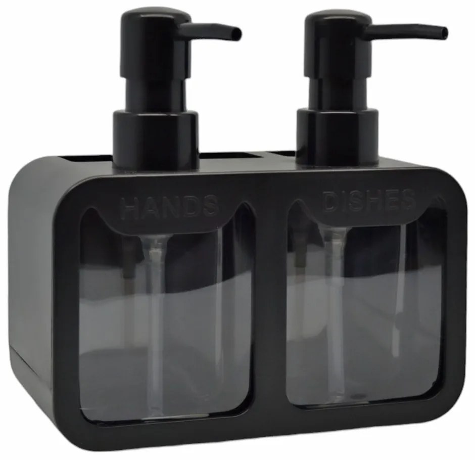 Dispenser Δοχείο Με Θήκες 842162 17x9,3x16,7cm Black-Clear Ankor Πλαστικό