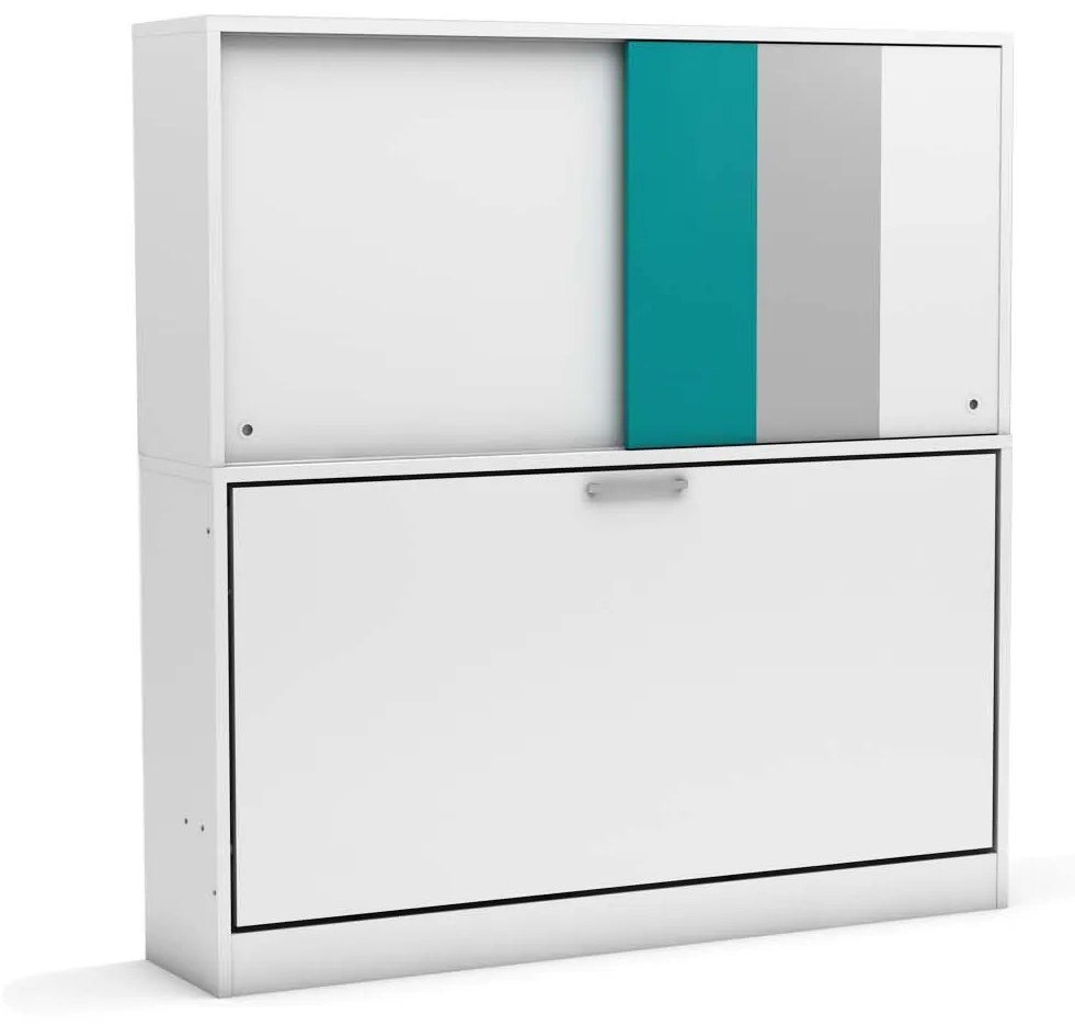 Κρεβάτι Τοίχου Diva Academy - Κρεβάτι Με Γραφείο 90x190cm - Verde