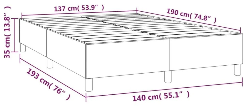 Σκελετός Κρεβατιού Χωρίς Στρώμα Αν. Γκρι 140x190 εκ. Υφασμάτινο - Γκρι