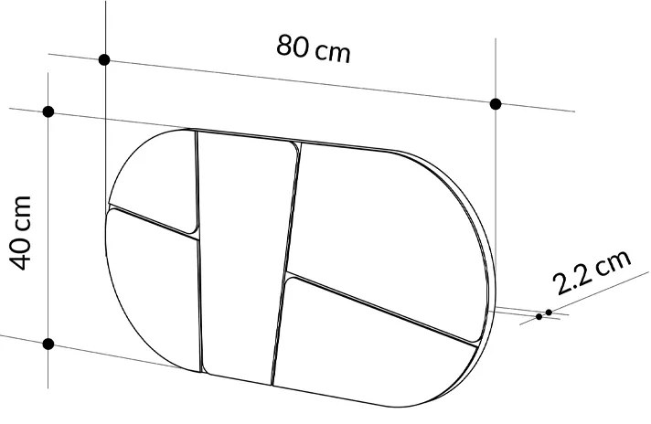 Καθρέπτης τοίχου Otis Megapap χρώμα μαύρο 80x2,2x40εκ. - GP037-0216,1