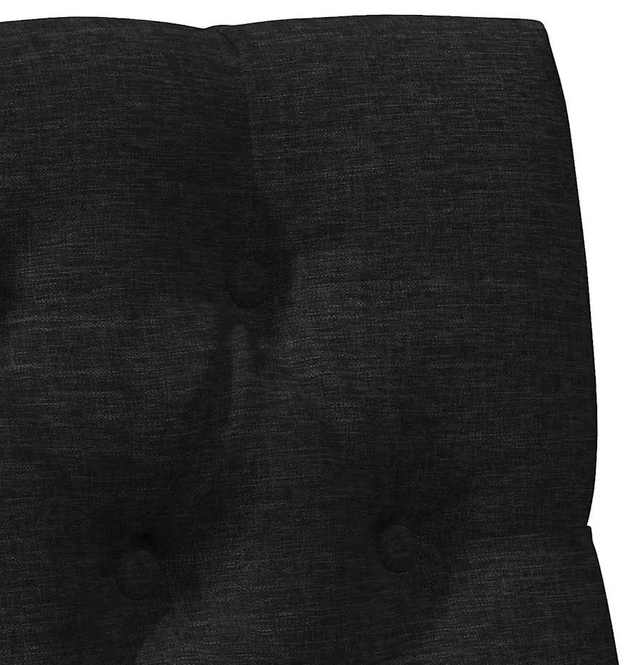 vidaXL Ταπετσαρισμένο κεφαλάρι Μαύρο 80 cm Στερεά ξυλεία πεύκου