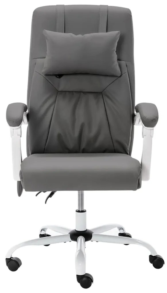vidaXL Πολυθρόνα Γραφείου Μασάζ Γκρι από Συνθετικό Δέρμα