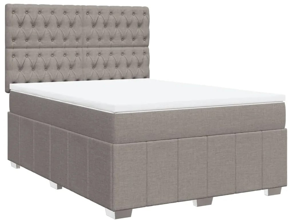 vidaXL Κρεβάτι Boxspring με Στρώμα Taupe 160x200 εκ. Υφασμάτινο