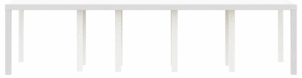 vidaXL Τραπέζι Κήπου Λευκό 300 x 100 x 73 εκ. Πολυ Ράτταν