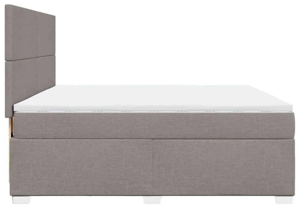 Κρεβάτι Boxspring με Στρώμα Taupe 180x200 εκ. Υφασμάτινο - Μπεζ-Γκρι