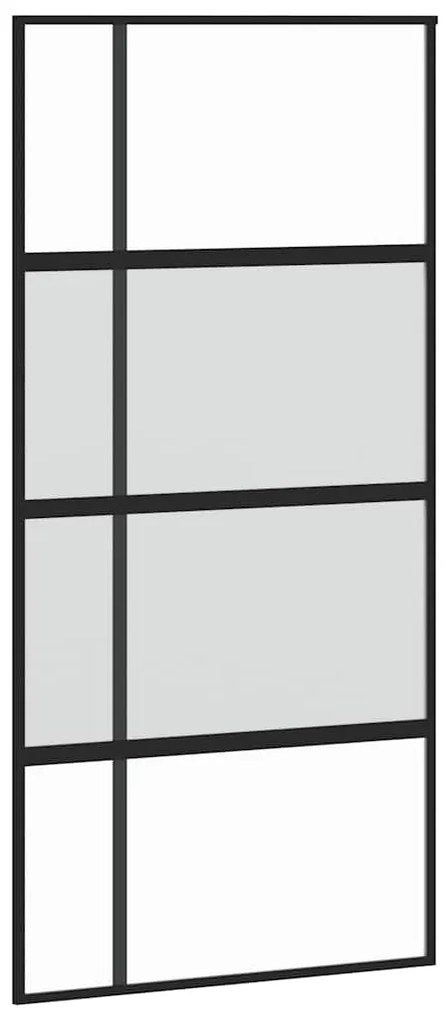 vidaXL Σετ συρόμενης πόρτας με υλικό μαύρο 102,5x205 cm