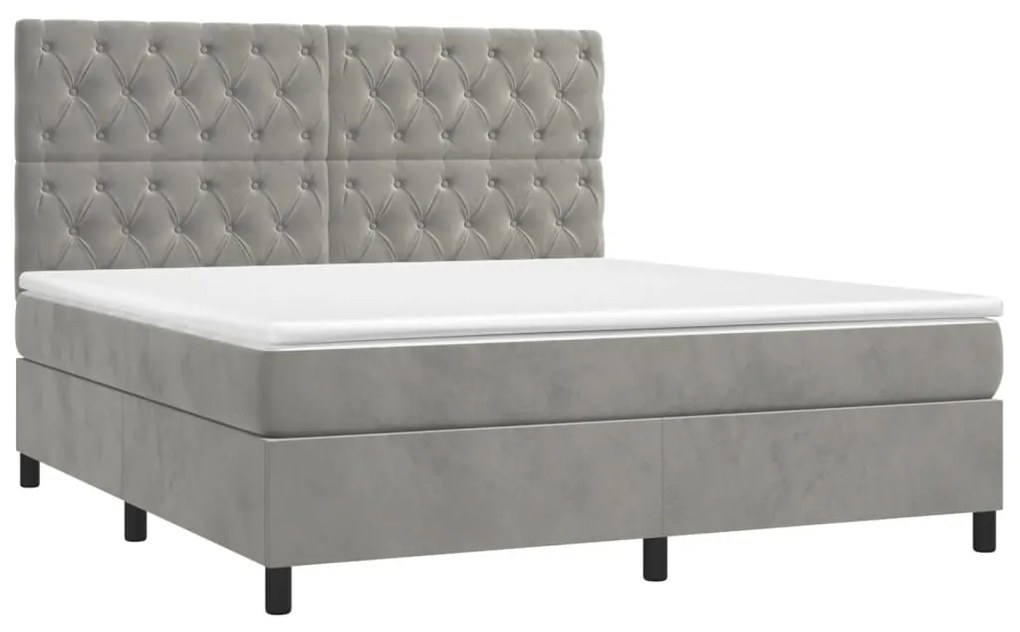 ΚΡΕΒΑΤΙ BOXSPRING ΜΕ ΣΤΡΩΜΑ ΑΝΟΙΧΤΟ ΓΚΡΙ 160X200 ΕΚ. ΒΕΛΟΥΔΙΝΟ 3143211