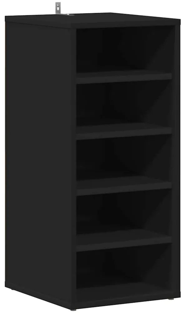 vidaXL Παπουτσοθήκες 2 τεμ. Μαύρες 31,5 x 35 x 70 εκ. από Επεξ. Ξύλο