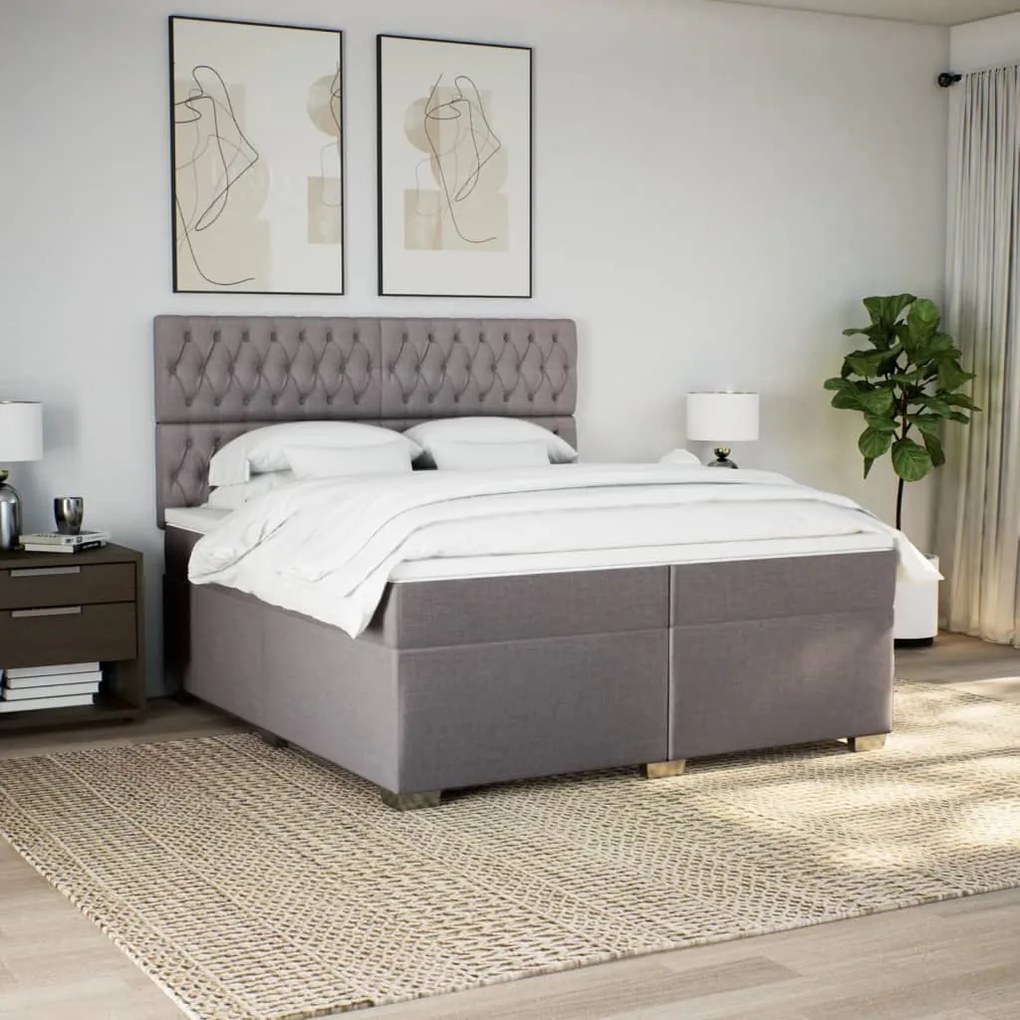 ΚΡΕΒΑΤΙ BOXSPRING ΜΕ ΣΤΡΩΜΑ TAUPE 200X200 ΕΚ. ΥΦΑΣΜΑΤΙΝΟ 3290606