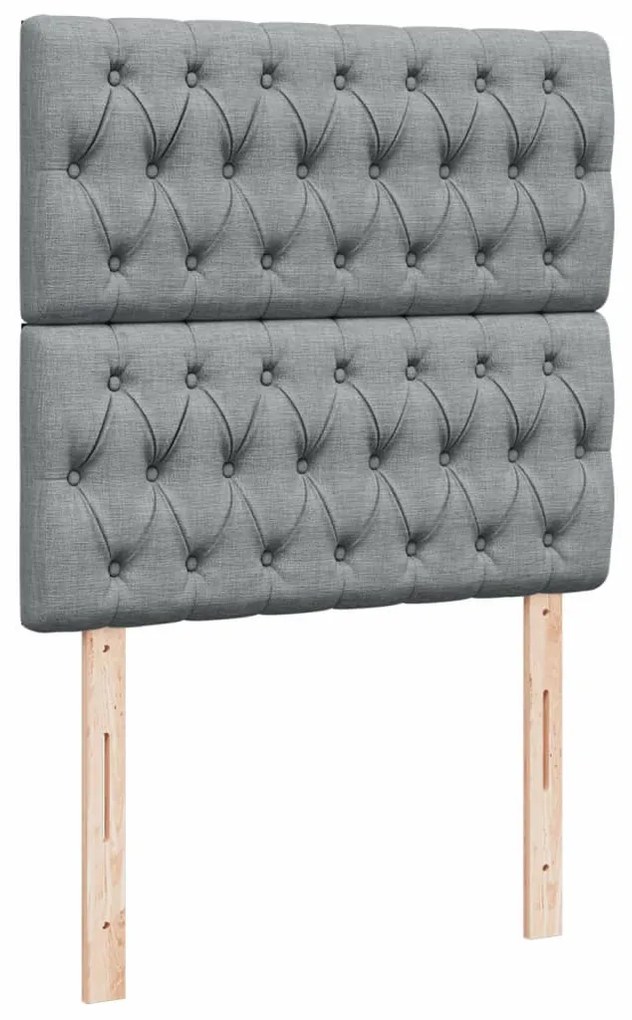 vidaXL Κρεβάτι Boxspring με Στρώμα Ανοιχτό Γκρι 100x200 εκ. Υφασμάτινο