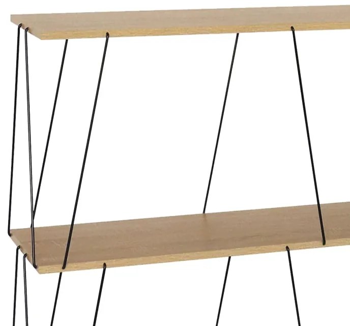 Βοηθητικό τραπέζι-ραφιέρα Tars pakoworld oak-μαύρο 80x30x69.2εκ