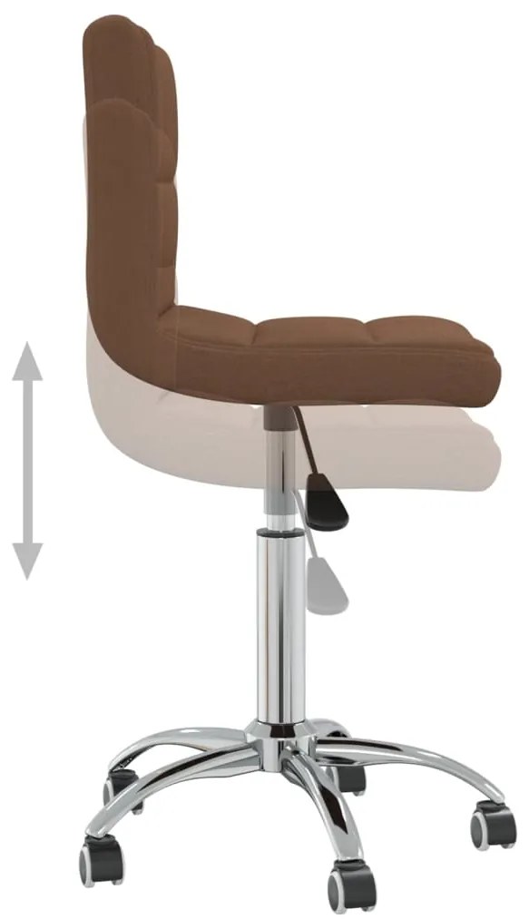 vidaXL Καρέκλα Τραπεζαρίας Περιστρεφόμενη Καφέ Υφασμάτινη