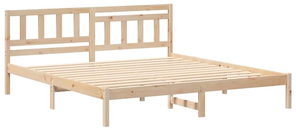 vidaXL Σκελετός Κρεβατιού Καφέ 200 x 200 cm Μασίφ ξύλο πεύκου