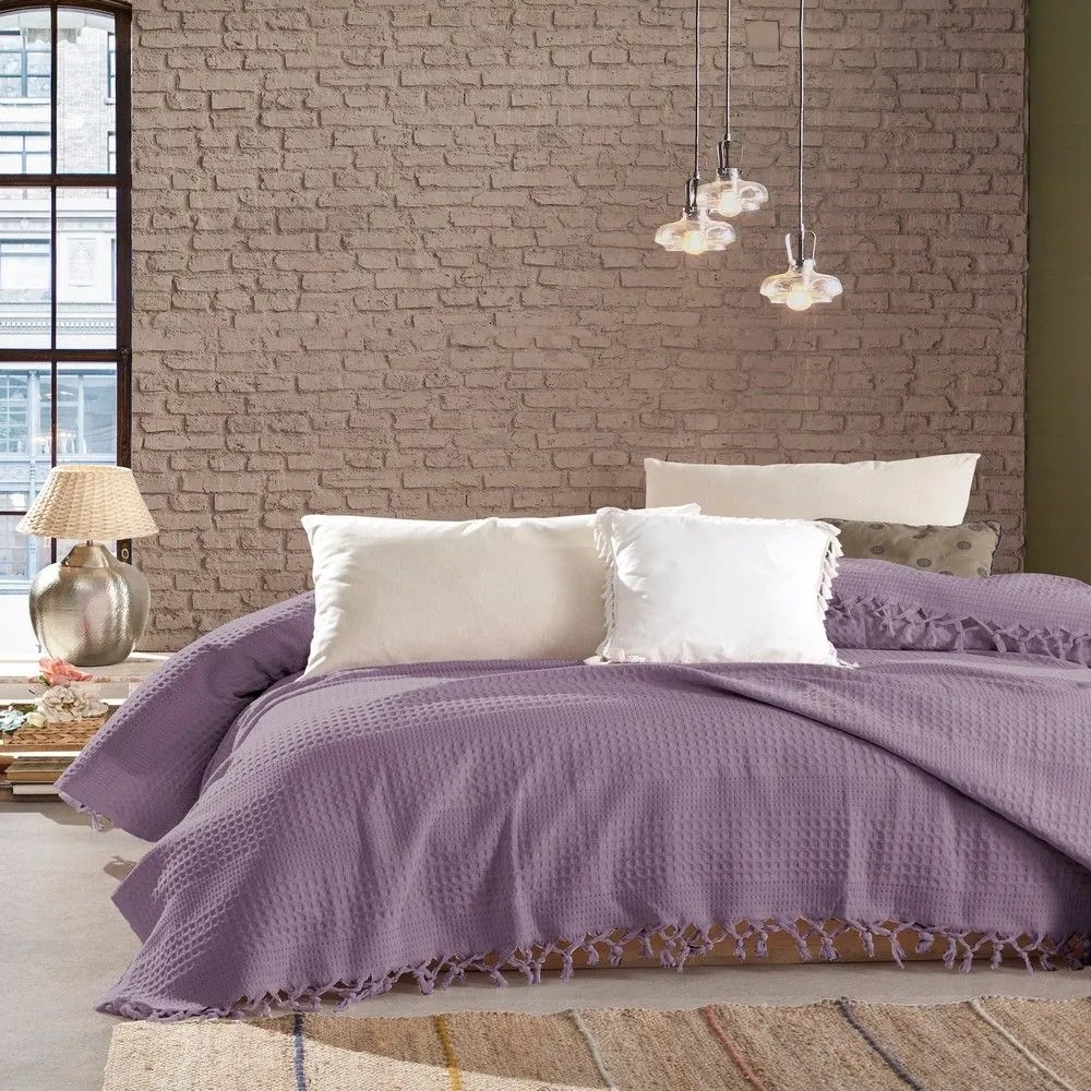 Κουβέρτα Dobby Purple DimCol Υπέρδιπλo 220x240cm 100% Cotton