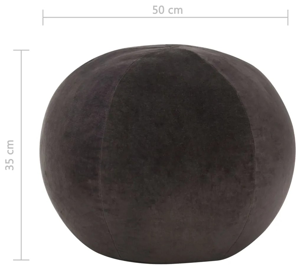 vidaXL Πουφ Ανθρακί 50 x 35 εκ. από Βαμβακερό Βελούδο