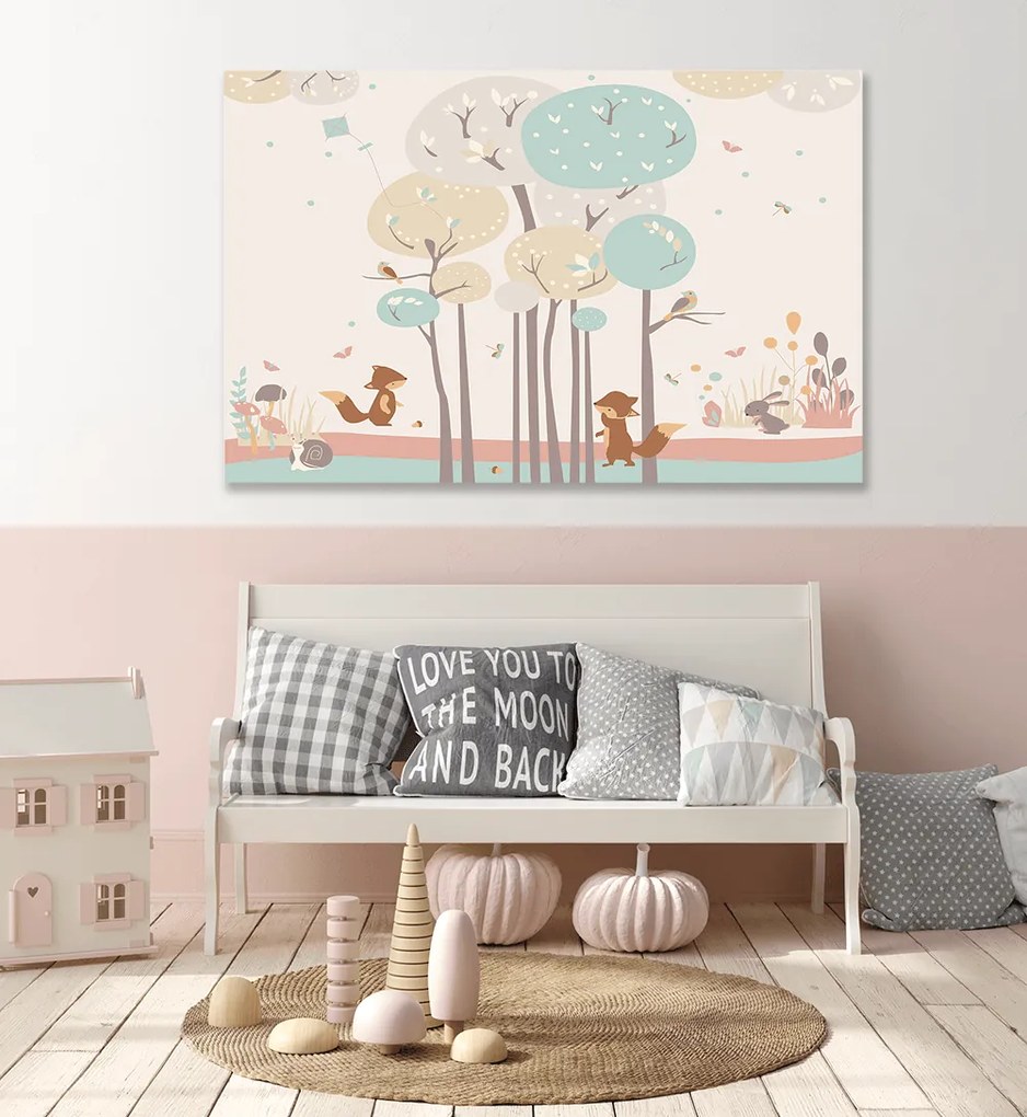 Παιδικός πίνακας σε καμβά Bubble Trees  KNV0532 65cm x 95cm