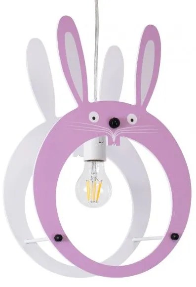 Παιδικό Κρεμαστό Φωτιστικό E27 PVC BUNNY Ροζ 61577 Globostar 61577 Ροζ