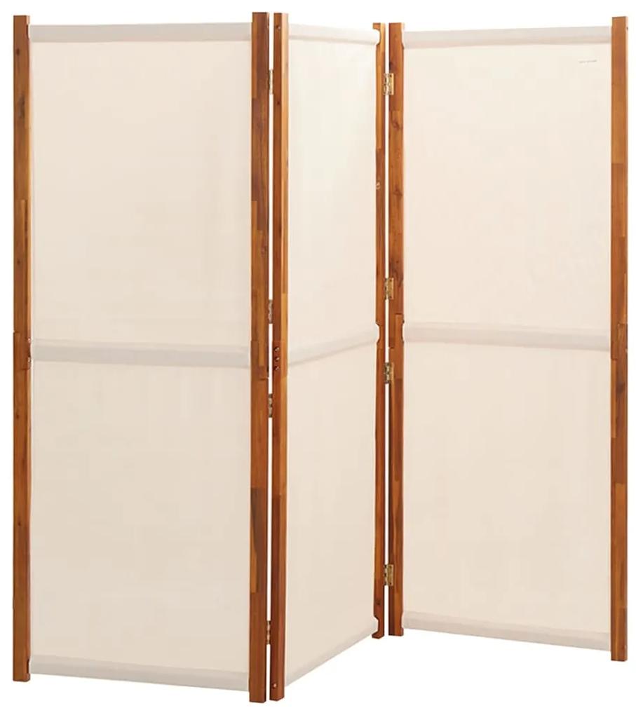 vidaXL Διαχωριστικό Δωματίου με 3 Πάνελ Λευκό Κρεμ 210 x 180 εκ.