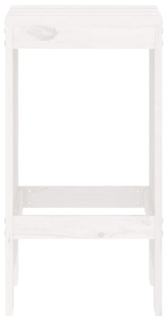 Σκαμπό Μπαρ 2 Τεμ. Λευκά 40 x 36 x 75 εκ. από Μασίφ Ξύλο Πεύκου - Λευκό