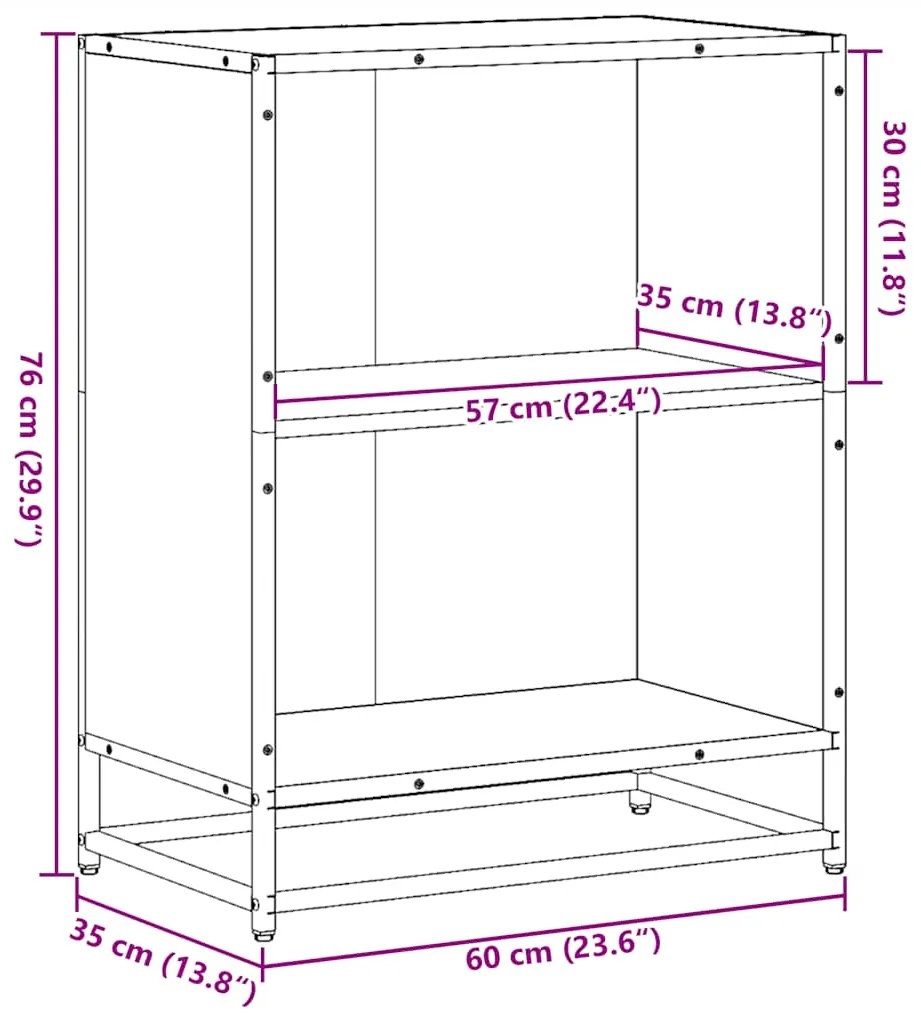 ΝΤΟΥΛΑΠΙ ΒΙΒΛΙΩΝ SONOMA OAK 60X35X76 CM ΚΑΤΑΣΚΕΥΑΣΜΕΝΟ ΞΥΛΟ 849100