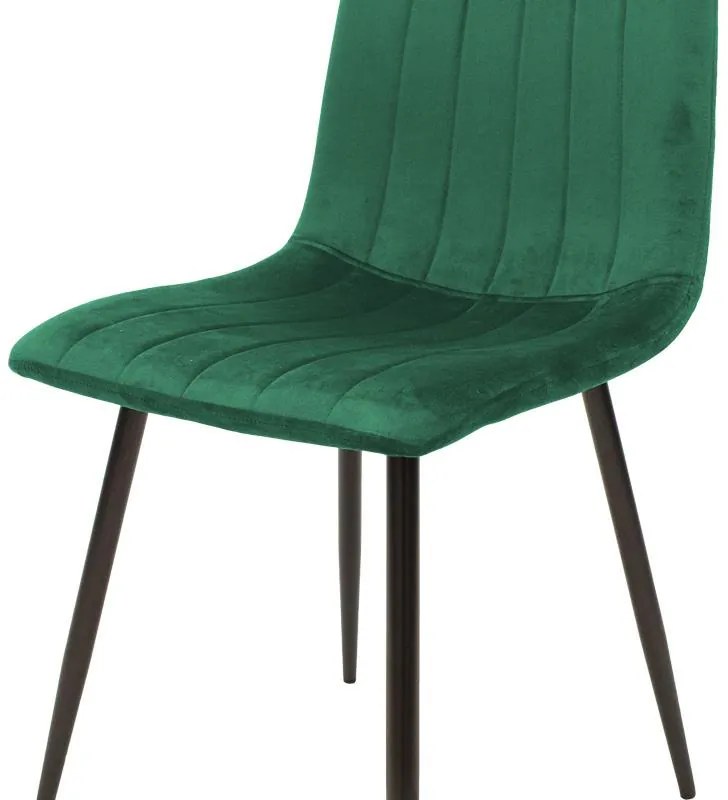 Καρέκλα Τραπεζαρίας Noor με Κυπαρισσί Βελούδο και Μαύρο Μεταλλικό πόδι 44x53x86εκ. 4αδα 44x53x86 εκ.