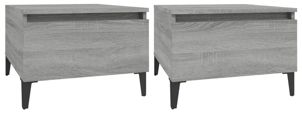 vidaXL Τραπεζάκια Σαλονιού 2 τεμ. Γκρι Sonoma 50x46x35 εκ. Επεξ. Ξύλο