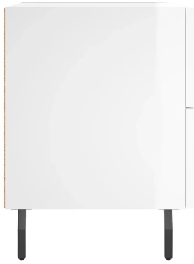 vidaXL Κομοδίνα 2 τεμ. Γυαλ. Λευκό 40x35x47,5 εκ. Επεξεργασμένο Ξύλο