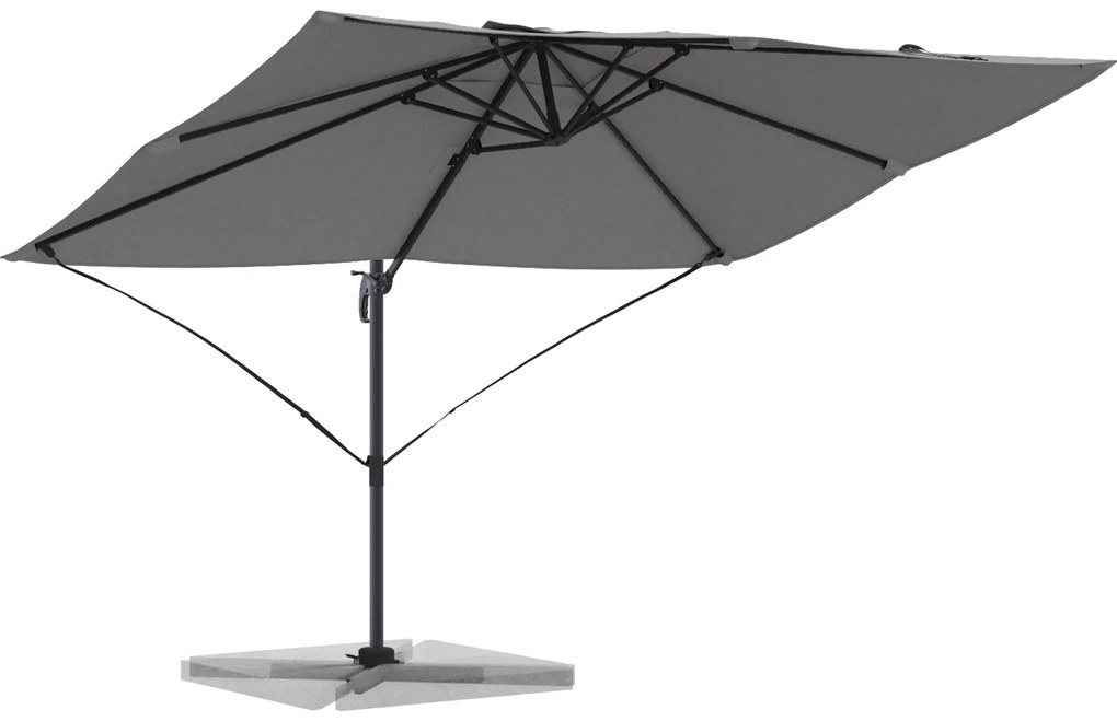 vidaXL Καντιλεβέ Ομπρέλα Roma Ανθρακί 352x251x260 εκ. Αλουμίνιο