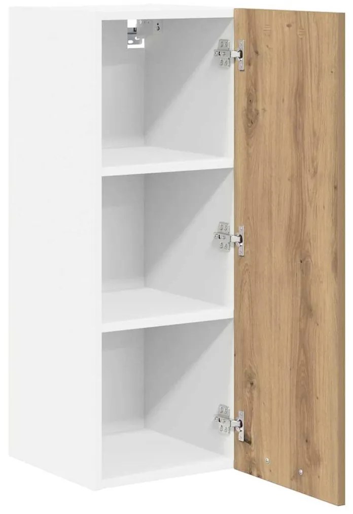 vidaXL Κρεμαστό ντουλάπι Riga 2 pcs Χειροποίητη Δρυς και Λευκό