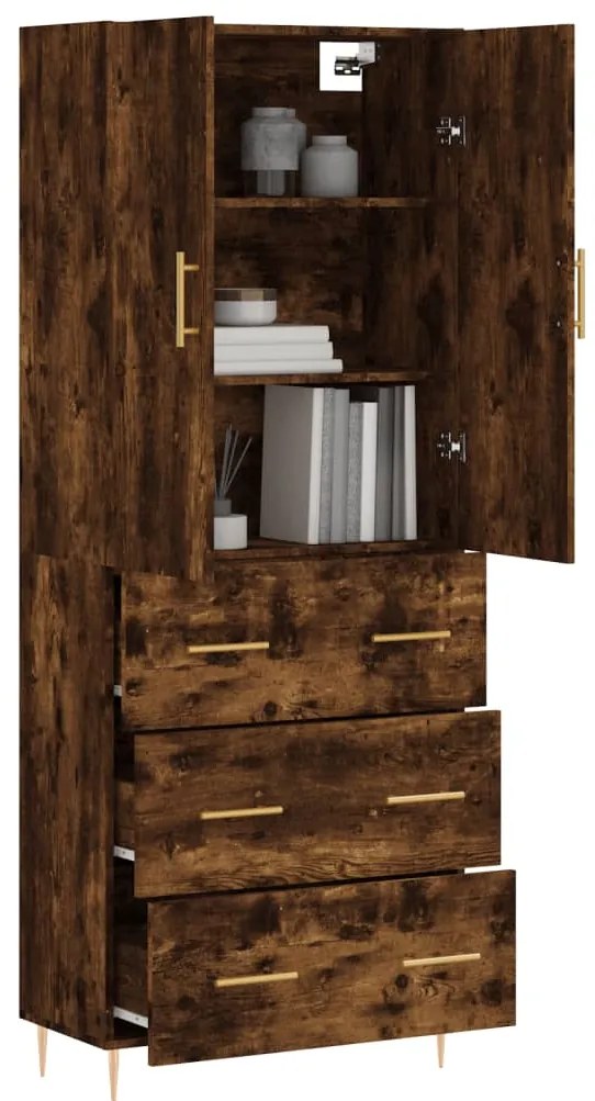 vidaXL Ντουλάπι Καπνιστή Δρυς 69,5x34x180 εκ. από Επεξεργασμένο Ξύλο