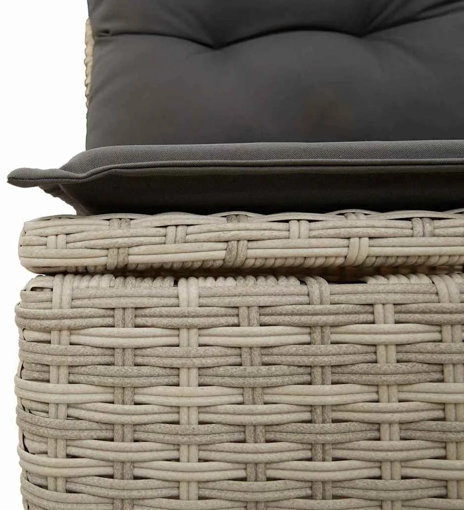 vidaXL Σετ Καναπέ Κήπου με μαξιλάρι 11 pcs Ανοιχτό γκρι Πολυ ράταν