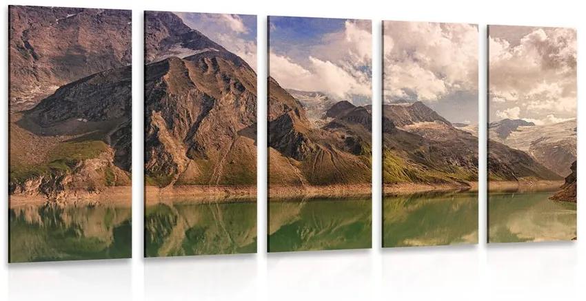 Εικόνα 5 μερών μιας όμορφης λίμνης στα βουνά - 200x100