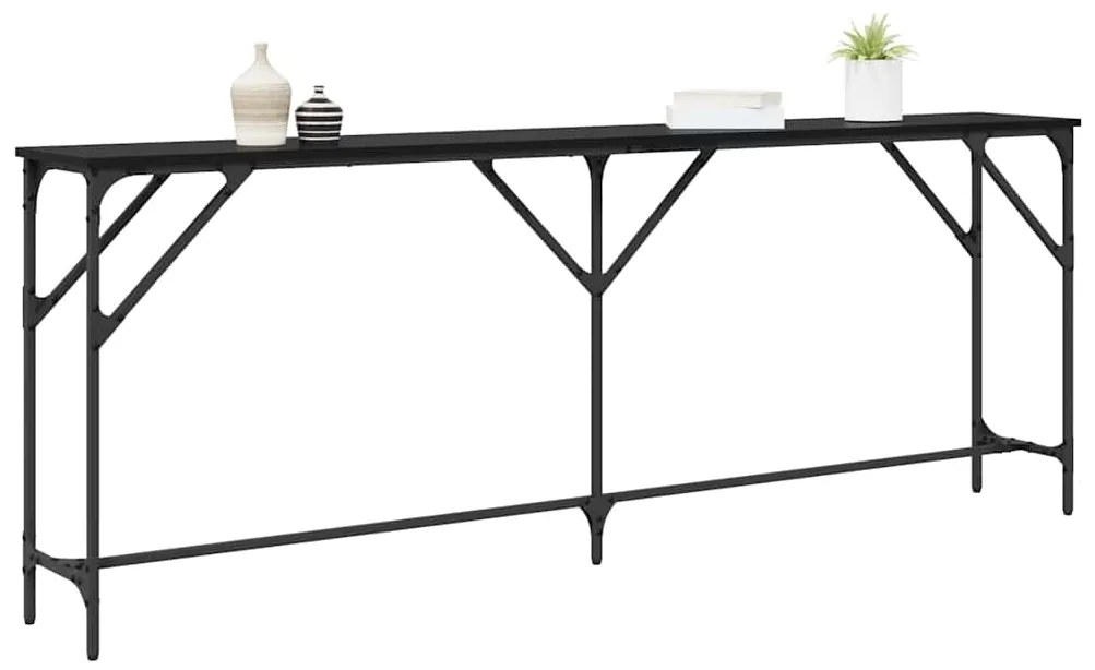 vidaXL Τραπέζι κονσόλας Μαύρη δρυς 200 x 29 x 75 cm
