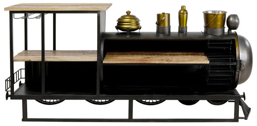 TRAIN ΚΟΝΣΟΛΑ BAR GUNMETAL ΦΥΣΙΚΟ 226x60xH104cm - 05-0722