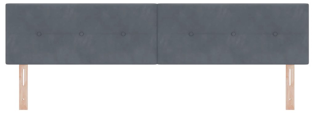 vidaXL LED Κεφαλάρι Με Κουμπιά Στη Βαφή Σκούρου Γκρι 100 εκ Βελούδο
