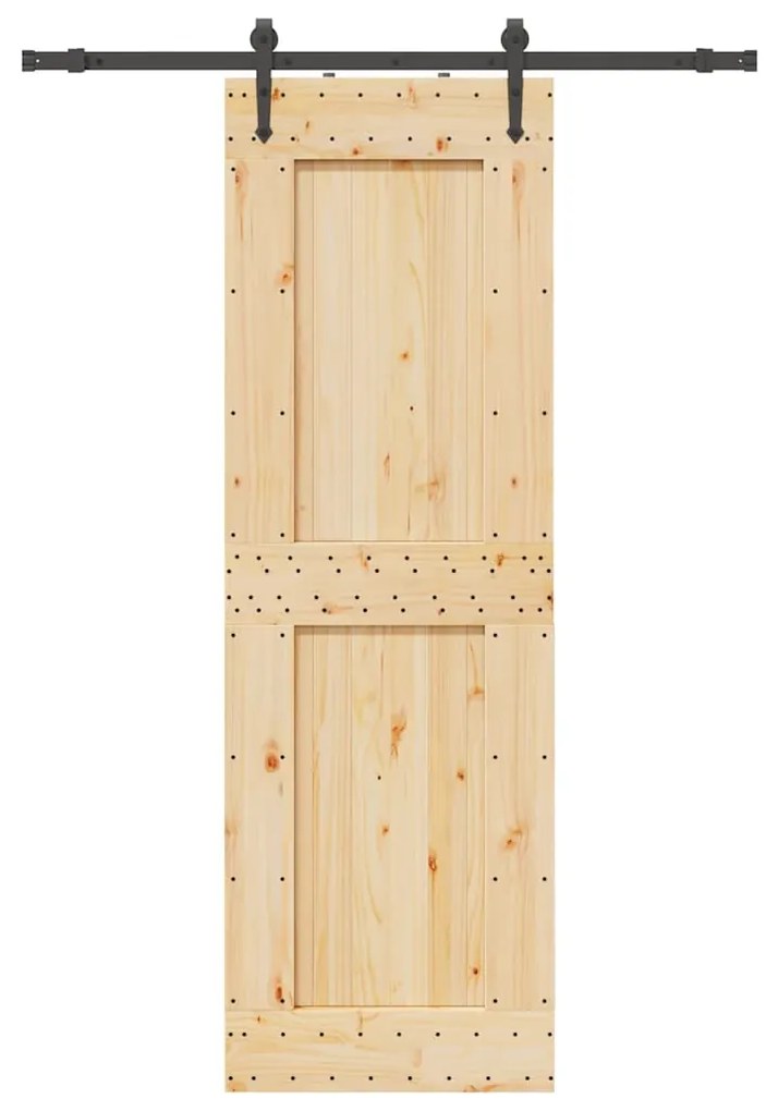 vidaXL Συρόμενη Μεσόπορτα με Μηχανισμό 70 x 210 εκ. Μασίφ Ξύλο Πεύκου