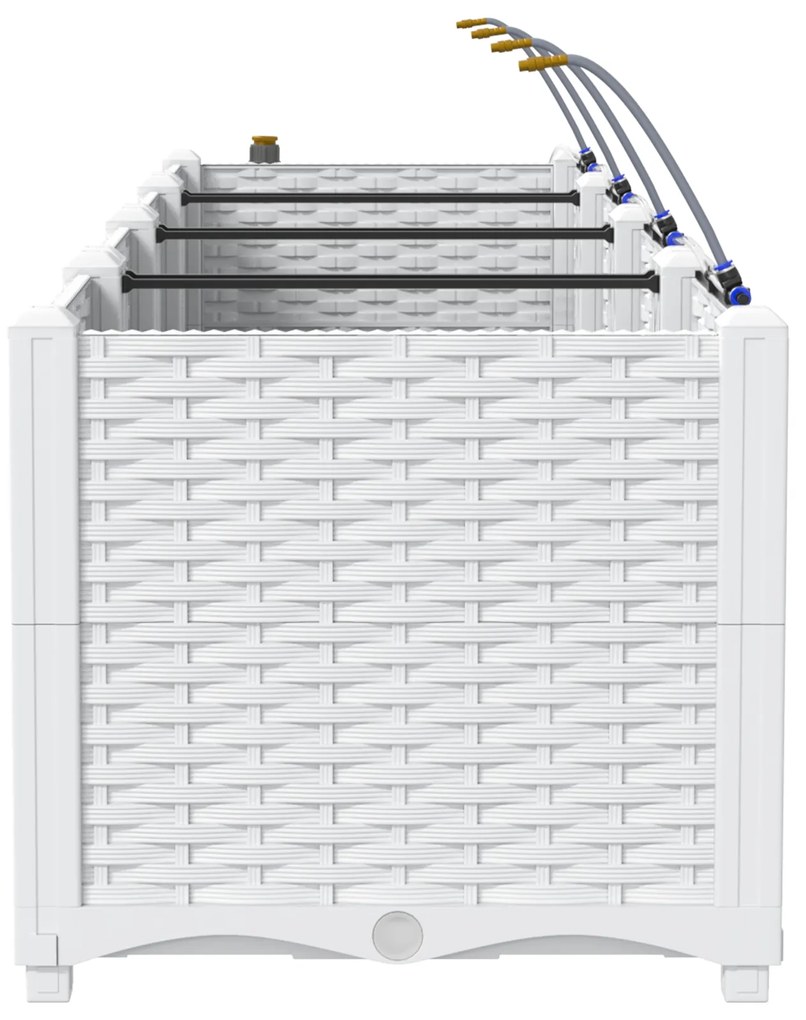 vidaXL Γλάστρες Κήπου 1 τεμ Λευκό 120 x 40 x 37.5 cm Πλαστικό