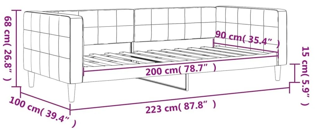 Καναπές Κρεβάτι Μπλε 90 x 200 εκ. Βελούδινος - Μπλε