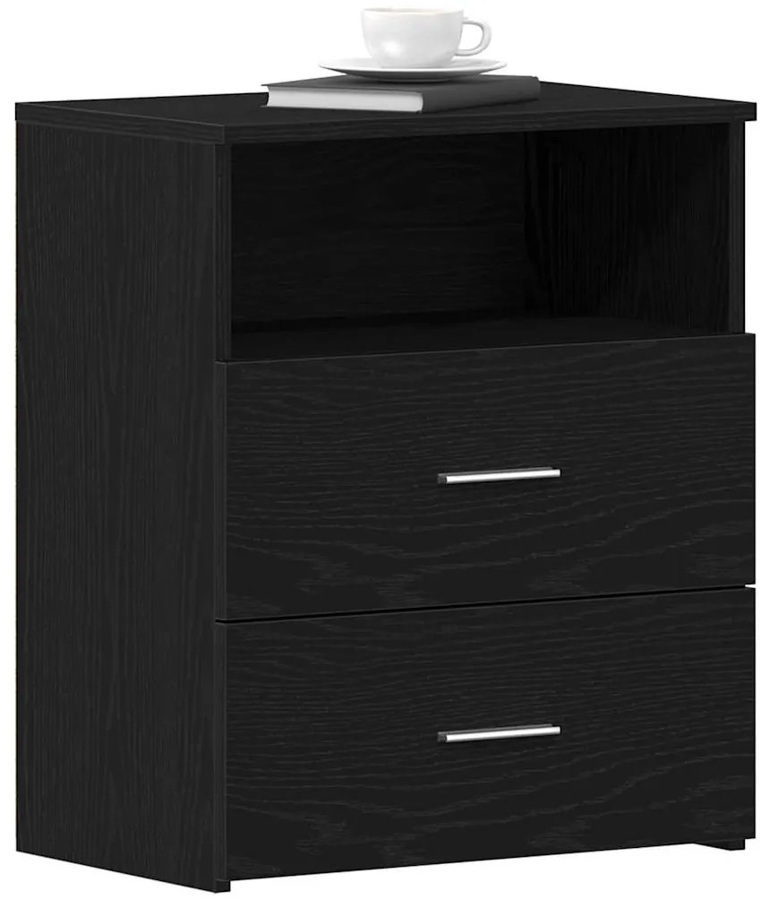 vidaXL Κομοδίνο Μαύρη δρυς 50 x 32 x 60 εκ. Επεξεργασμένο ξύλο