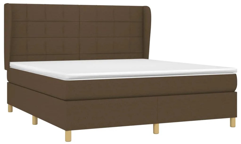 ΚΡΕΒΑΤΙ BOXSPRING ΜΕ ΣΤΡΩΜΑ ΣΚΟΥΡΟ ΚΑΦΕ 180X200 ΕΚ ΥΦΑΣΜΑΤΙΝΟ 3128544