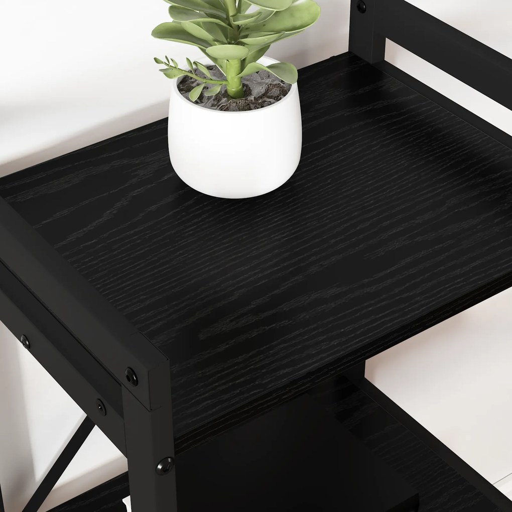vidaXL Βιβλιοθήκη Μαύρη δρυς 40 x 30 x 83 εκ Επεξεργασμένο ξύλο